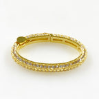 Gold Plated Oval Shaped CZ Covered Push Gate Clasp