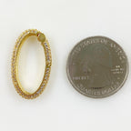 Gold Plated Oval Shaped CZ Covered Push Gate Clasp