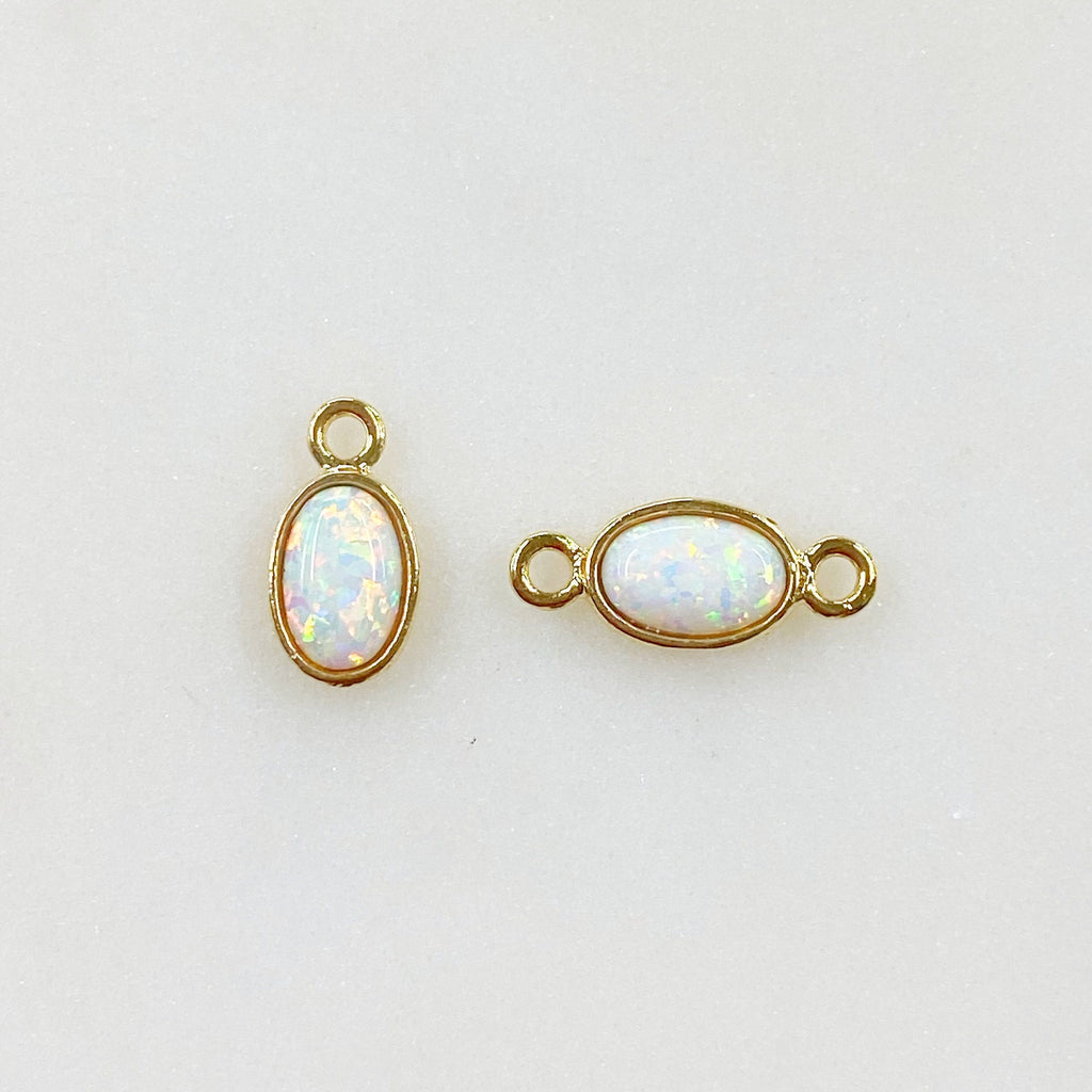 Gold Plated 16K Opal Pendant Charm Choose Your Style Single Loop