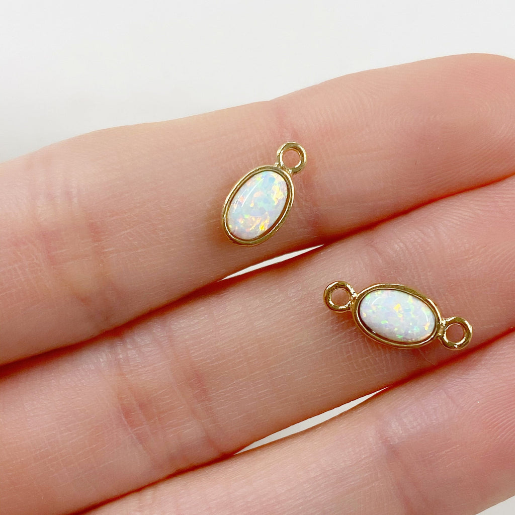 Gold Plated 16K Opal Pendant Charm Choose Your Style Single Loop