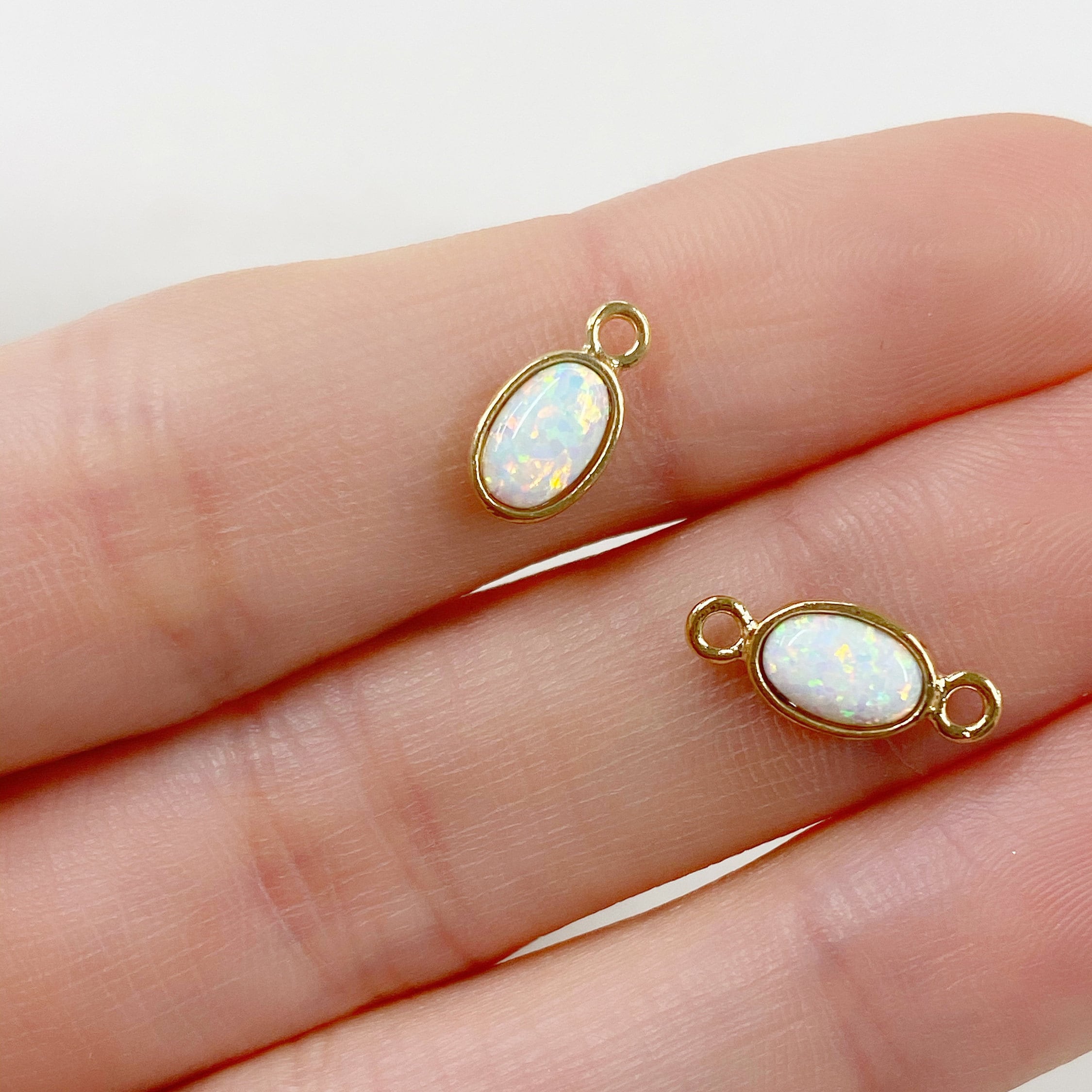 Gold Plated 16K Opal Pendant Charm Choose Your Style Single Loop