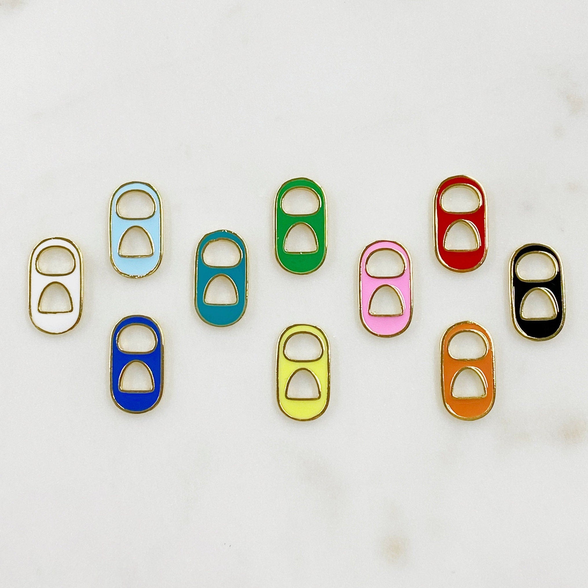 Gold Plated Can Tab Enamel Charms Soda Pop Can Tabs