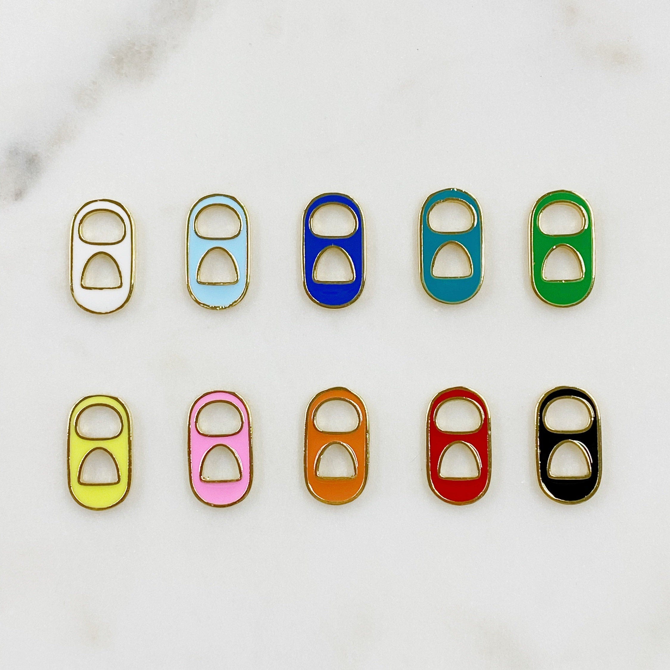 Gold Plated Can Tab Enamel Charms Soda Pop Can Tabs