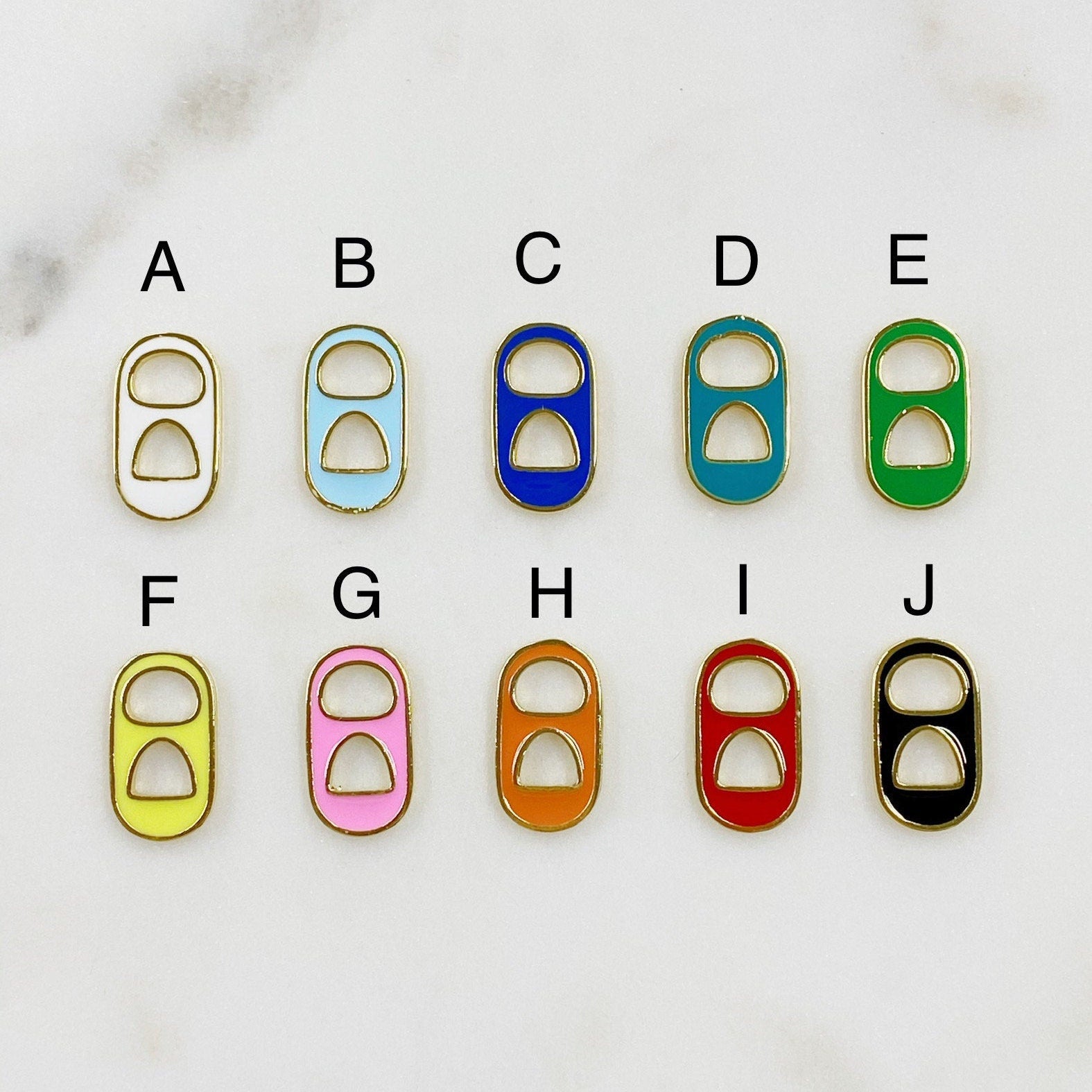 Gold Plated Can Tab Enamel Charms Soda Pop Can Tabs