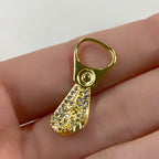 25mmx11mm Gold Plated Bottle Opener Sparkle Gold Charm Bottle Cap Opener CZ