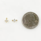 Gold Plated or Rhodium Plated Teeny Tiny CZ Pave Diamond Charm