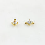 Gold Plated or Rhodium Plated Teeny Tiny CZ Pave Diamond Charm