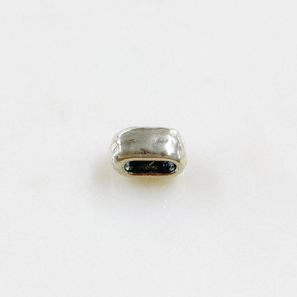 9mmx5mm Sterling Silver Artisan Organic Hammered Textured Spacer Bead