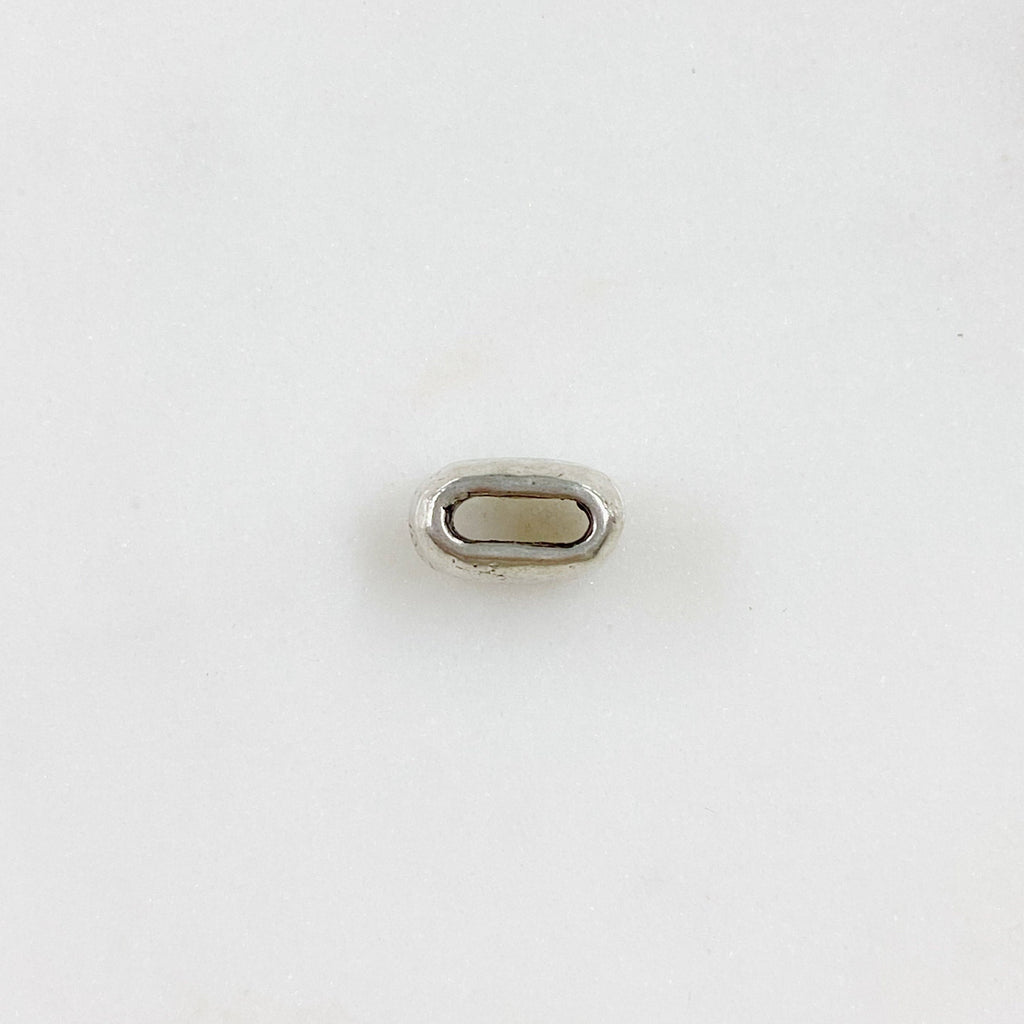 9mmx5mm Sterling Silver Artisan Organic Hammered Textured Spacer Bead