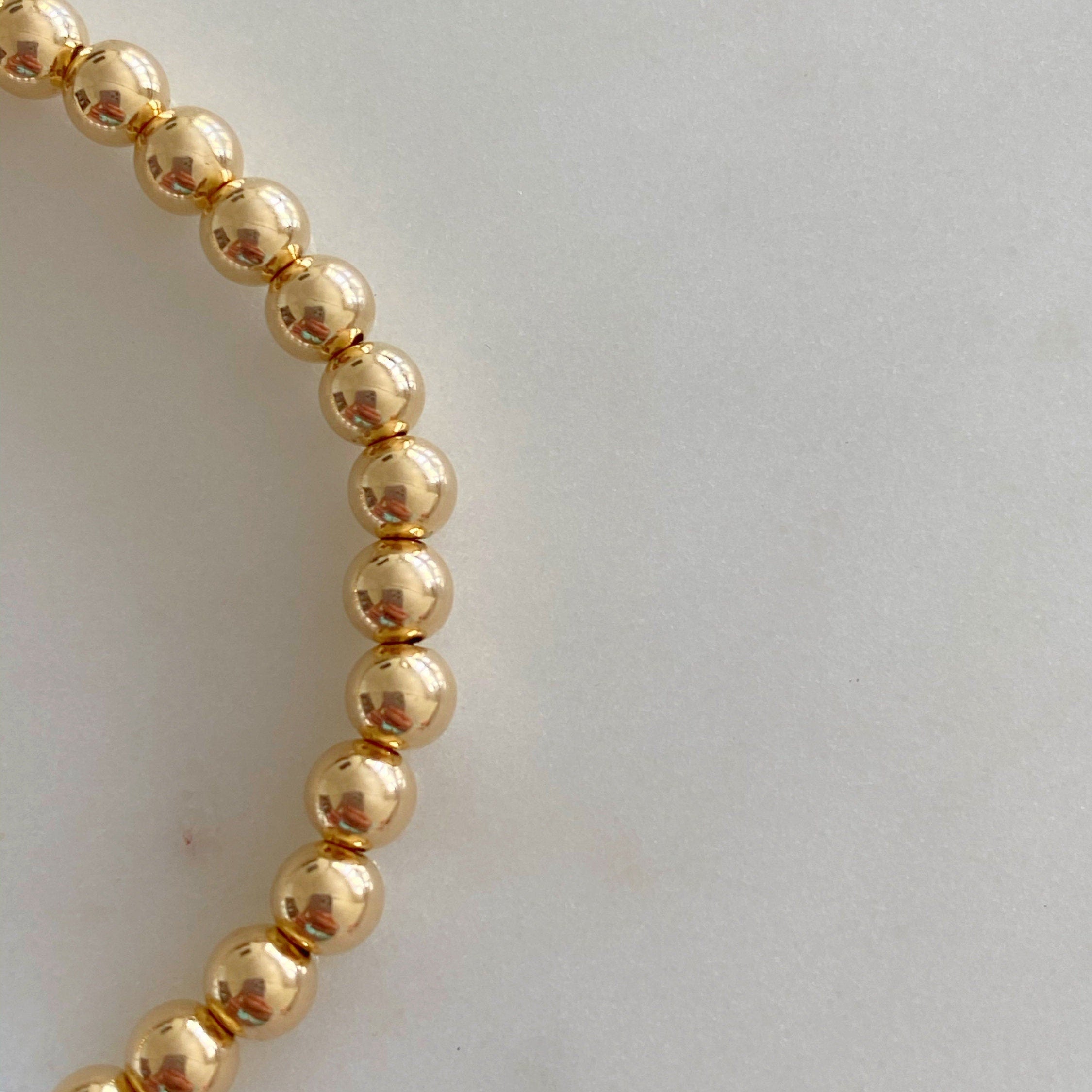 14K Gold Filled Custom Personalized Name Bracelet 4mm Ball Bracelet