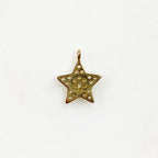 Gold Plated Sparkle Star Cubic Zirconia Charm 5 Point Simple