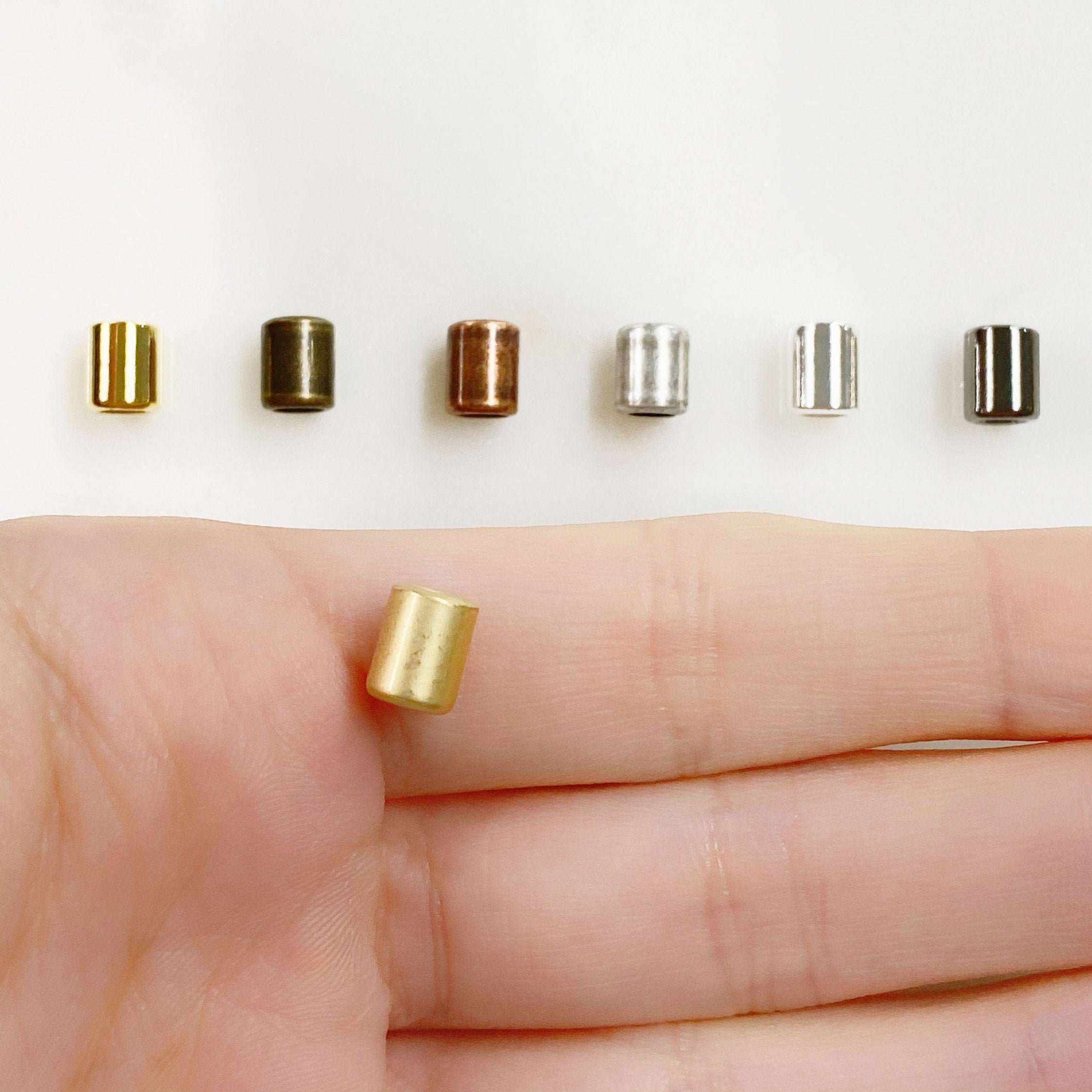 Brass String on Tube Clasp 4mmx5mm Clasp Findings (5pc)