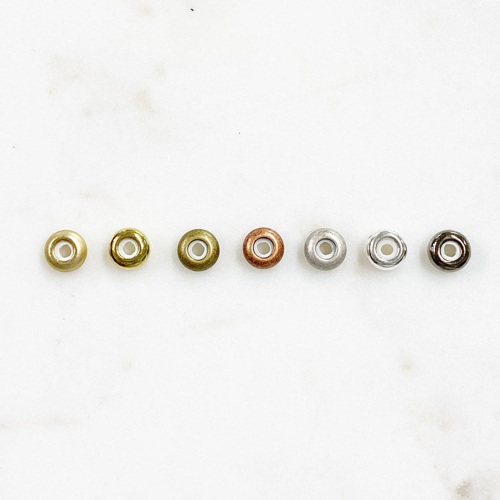 Brass String on Round Clasp 8mm x 4mm Clasp Findings (5pc)