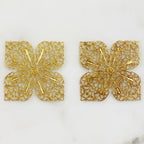Raw Brass Filigree Medallion Jewelry Tools (2pc)