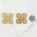 Raw Brass Filigree Medallion Jewelry Tools (2pc)
