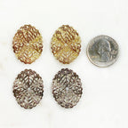 30mmx23mm Base Metal Filigree Gold or Silver Plated Medallion (2pc)