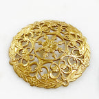 36mm Raw Brass Filigree Round Wire Tracery Design (2pc)
