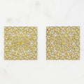 43mm Raw Brass Filigree Square Shaped Medallion (2pc)