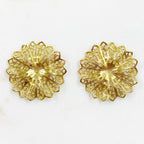 Raw Brass Filigree Raised Round (2pc)