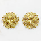 Raw Brass Filigree Raised Round (2pc)