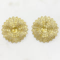 45mm Raw Brass Filigree Round Raised Edges Intricate Medallion Design (2pc)