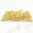 43mm Raw Brass Filigree Square Shaped Raised Edges (2pc)