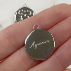 22mmx19mm Rhodium Plated Silver Zodiac Coin Constellation Round Medallion