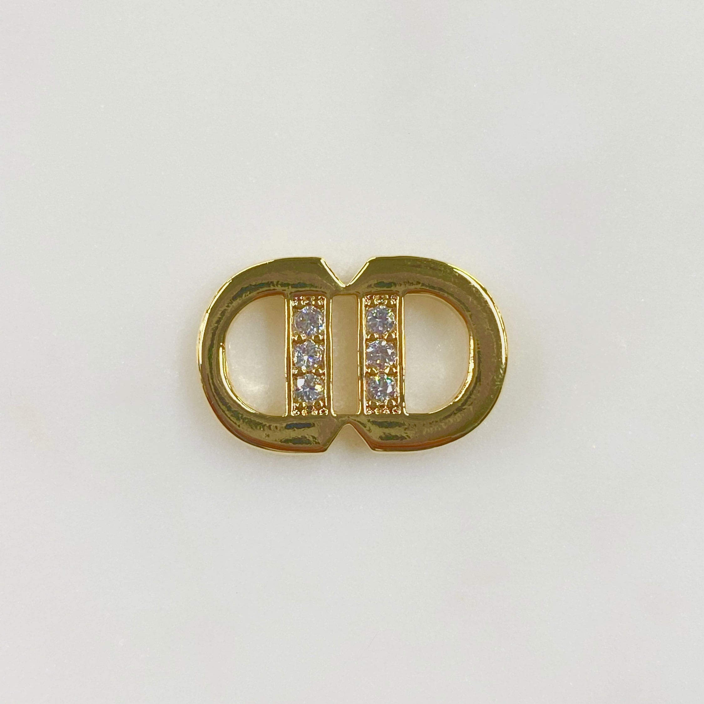20mmx13mm Gold Plated Cubic Zirconia Connector Chain Connector Charm