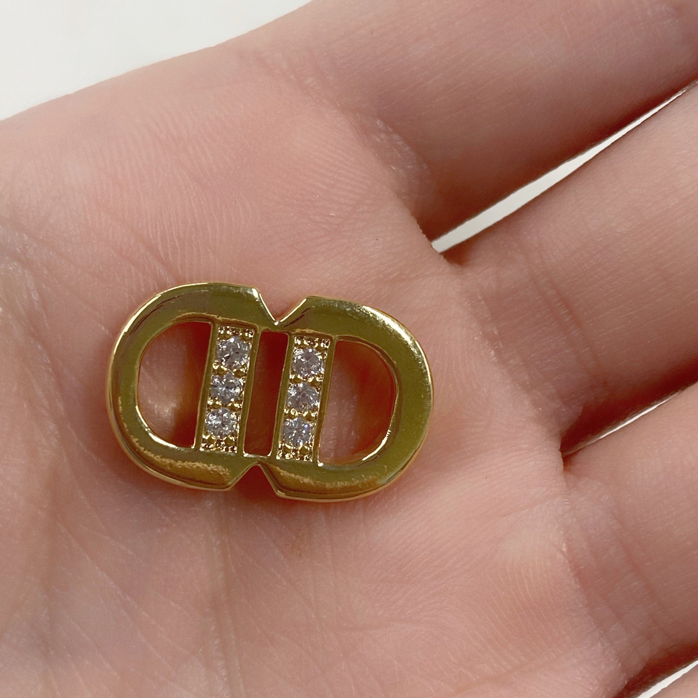 20mmx13mm Gold Plated Cubic Zirconia Connector Chain Connector Charm