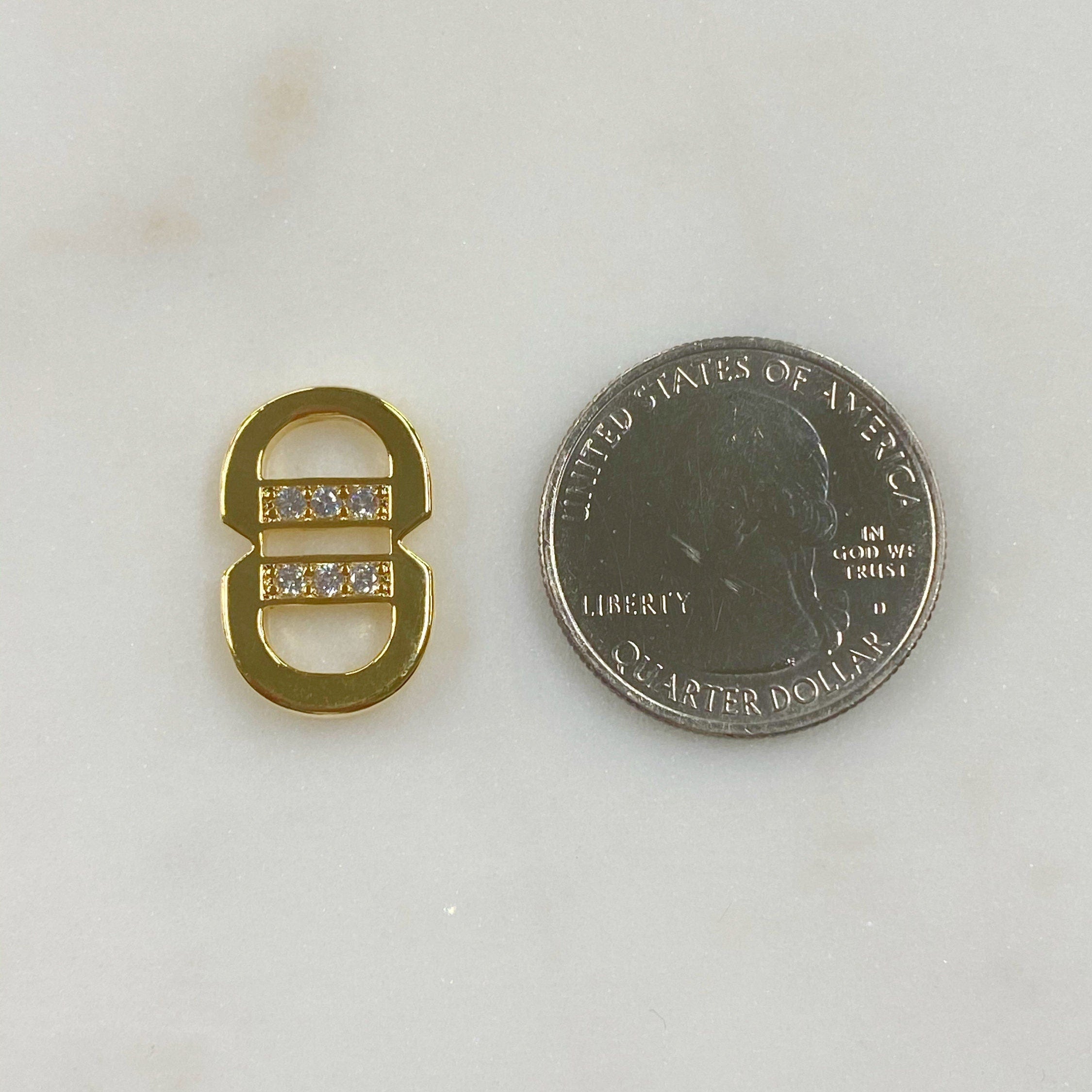 20mmx13mm Gold Plated Cubic Zirconia Connector Chain Connector Charm