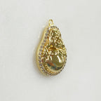 Gold Plated Buddha Cubic Zirconia Trimmed Hallow Buddha Charm Yoga
