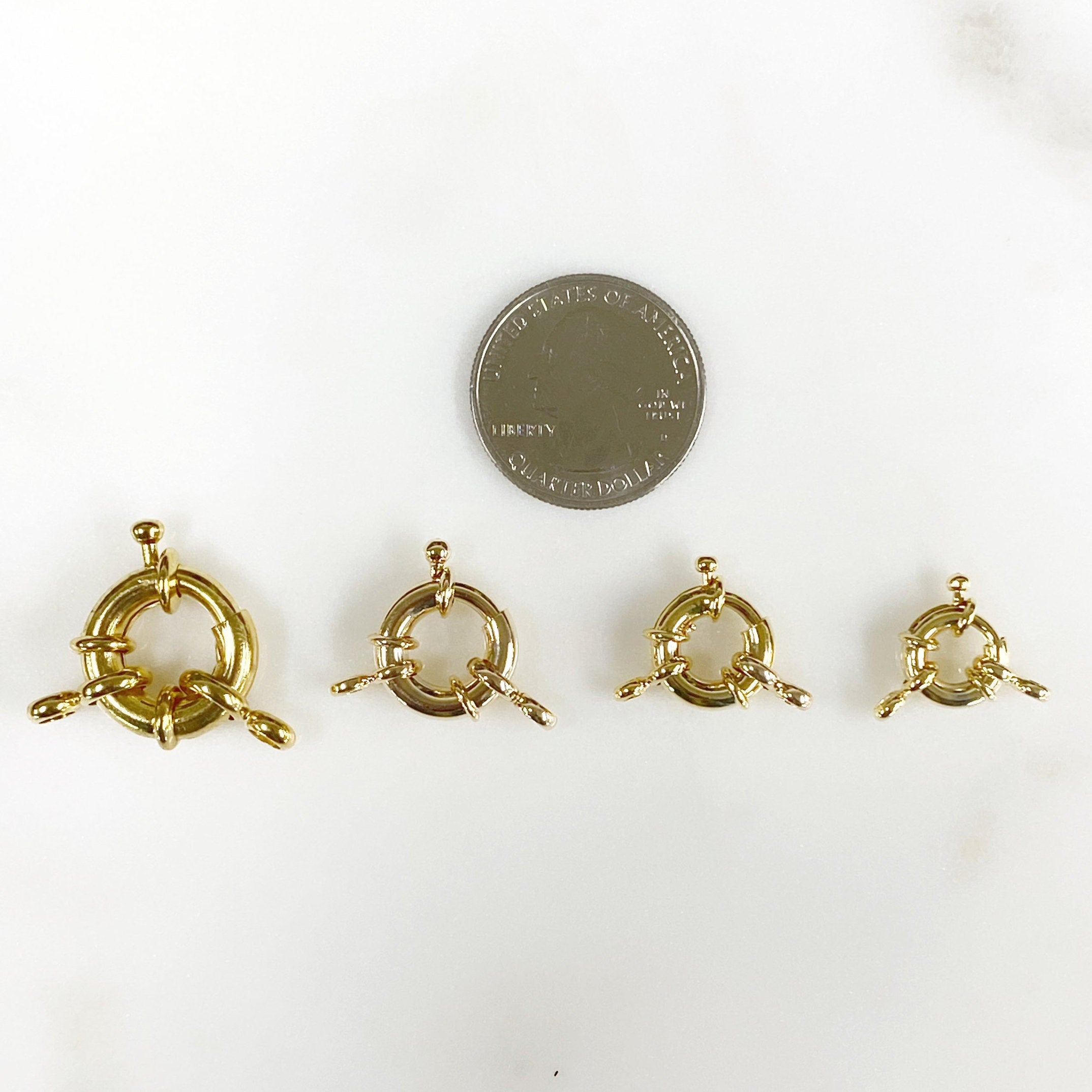 Gold Plated Fancy Spring Ring with Lever Spring Ring Chain Findings