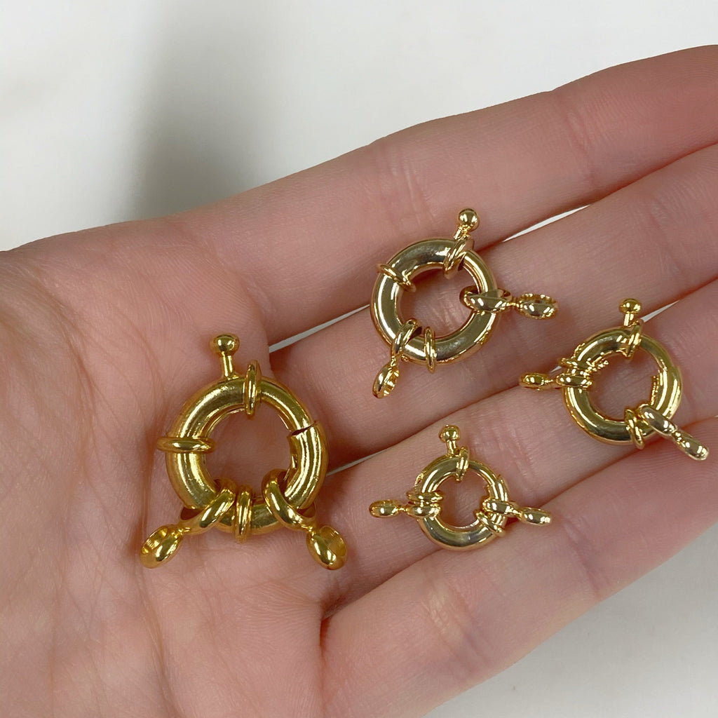 Gold Plated Fancy Spring Ring with Lever Spring Ring Chain Findings