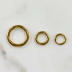 Gold Plated Simple Round Lever Gate Clasp Small Medium or Large