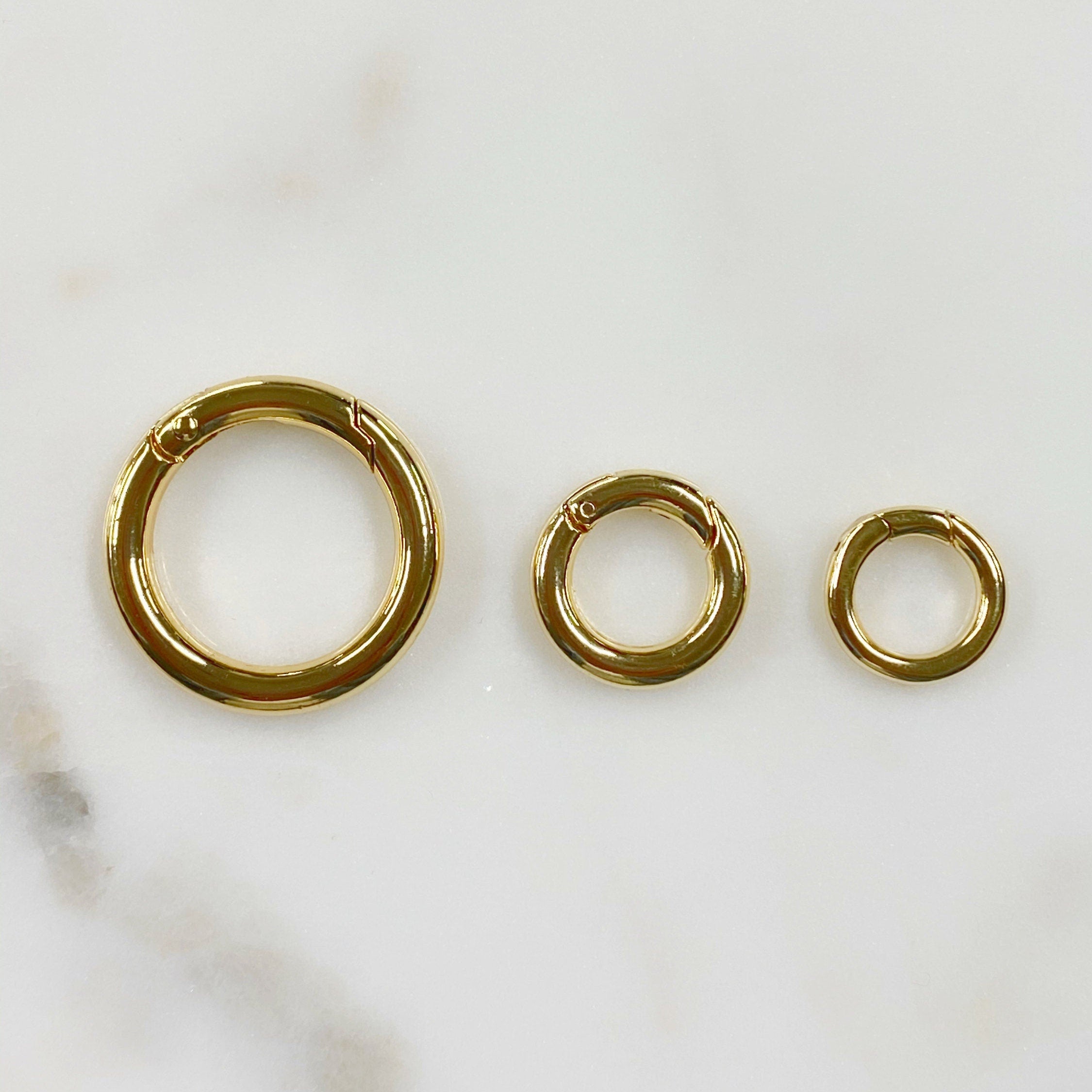 Gold Plated Simple Round Lever Gate Clasp Small Medium or Large