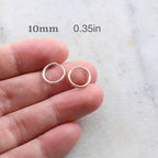 Sterling Silver Small Endless Hoop Earrings 18mm 16mm 14mm 12mm 10mm (2pc)