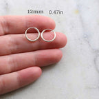 Sterling Silver Small Endless Hoop Earrings 18mm 16mm 14mm 12mm 10mm (2pc)