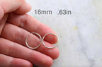 Sterling Silver Small Endless Hoop Earrings 18mm 16mm 14mm 12mm 10mm (2pc)