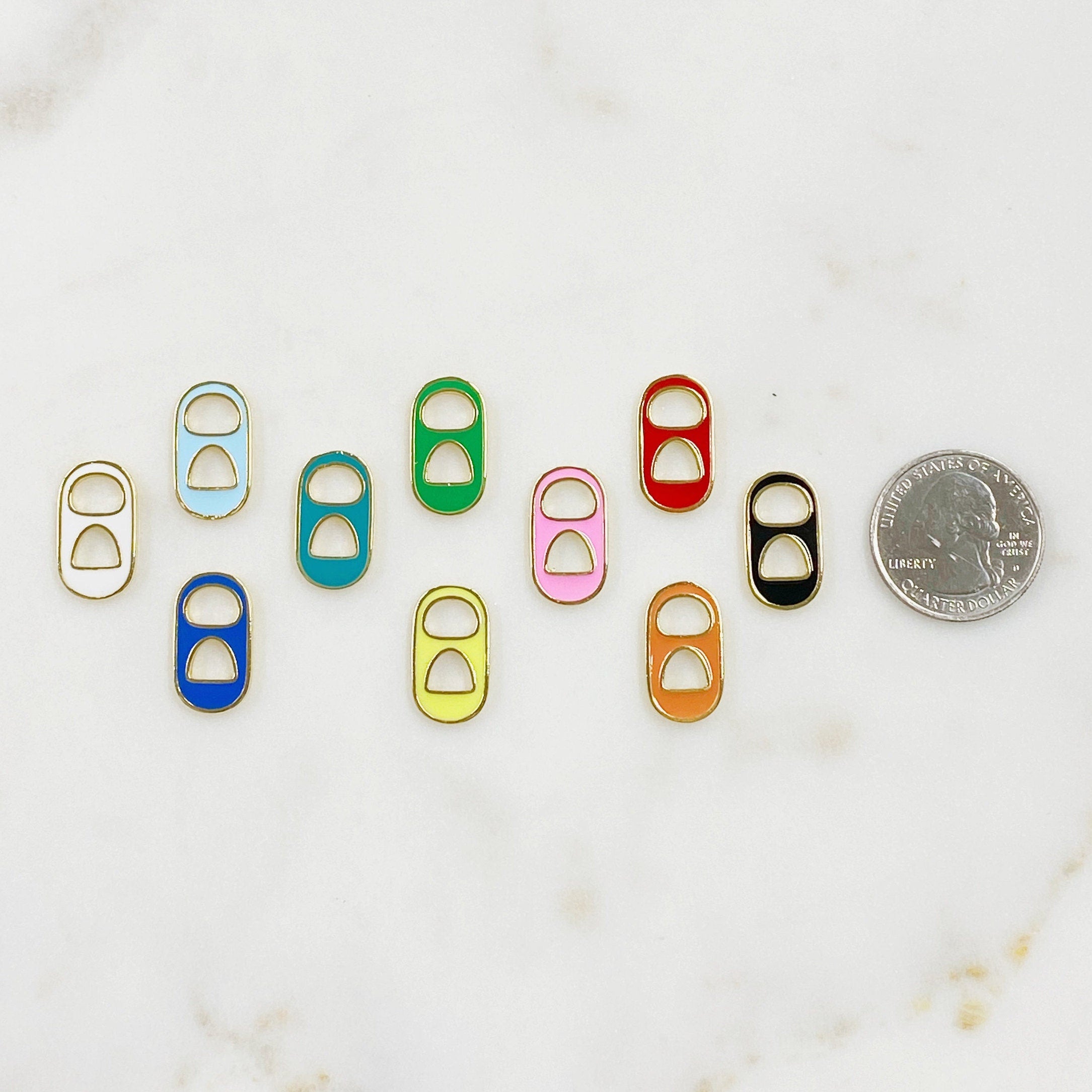 Gold Plated Can Tab Enamel Charms Soda Pop Can Tabs