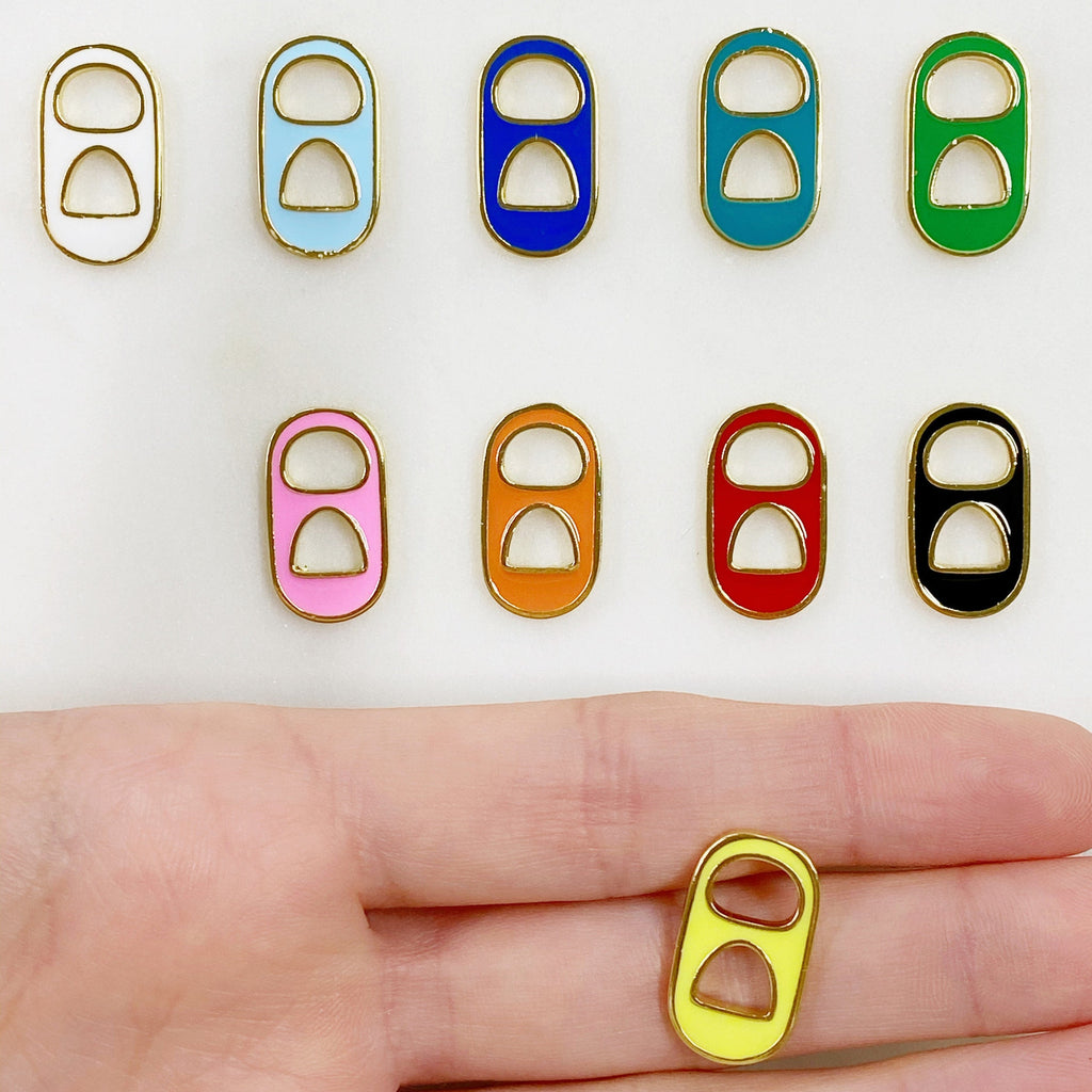 Gold Plated Can Tab Enamel Charms Soda Pop Can Tabs