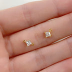 Gold Plated or Rhodium Plated Teeny Tiny CZ Pave Diamond Charm