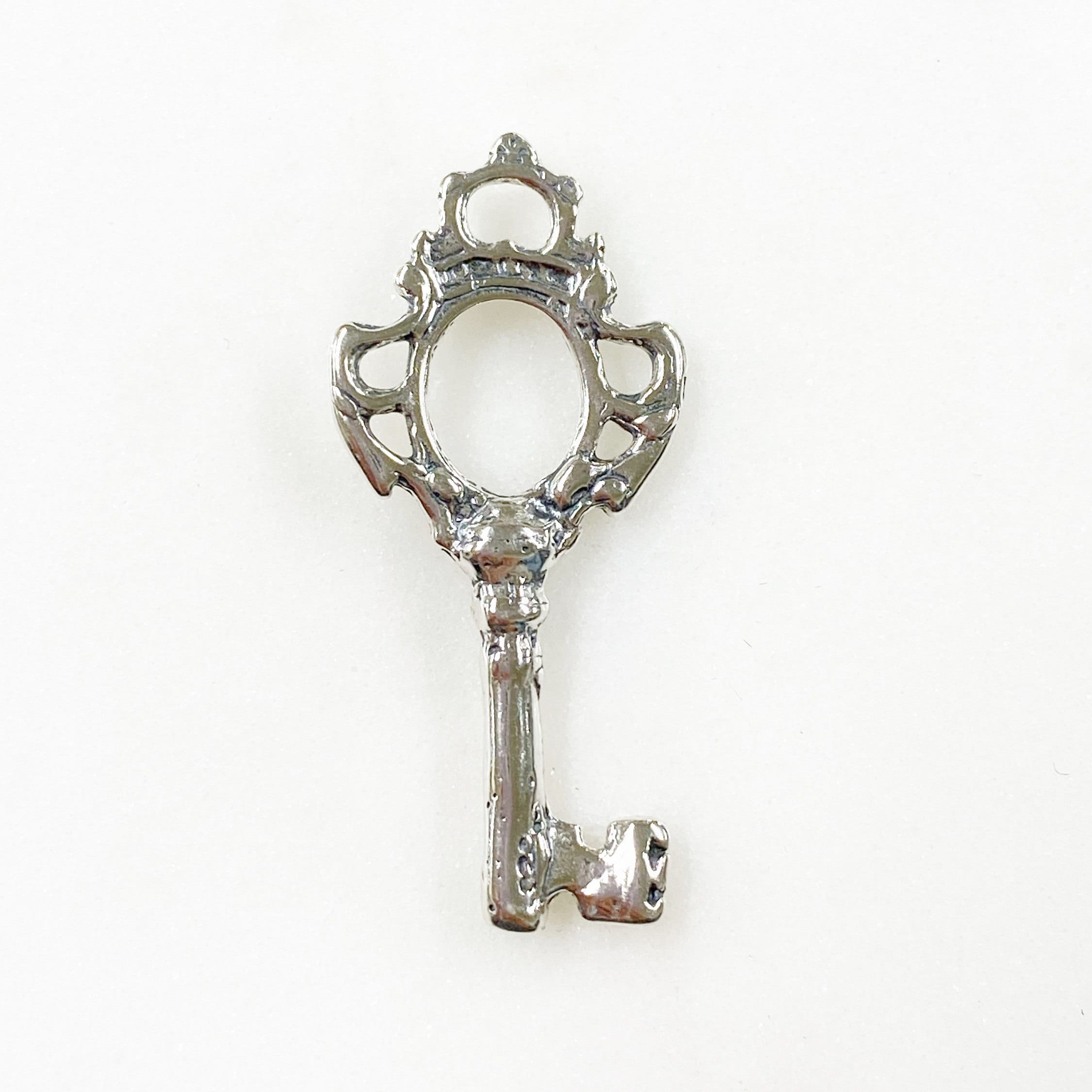 33mmx15mm Sterling Silver or Rhodium Plated Large Detailed Key Charm Key Charm