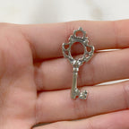 33mmx15mm Sterling Silver or Rhodium Plated Large Detailed Key Charm Key Charm