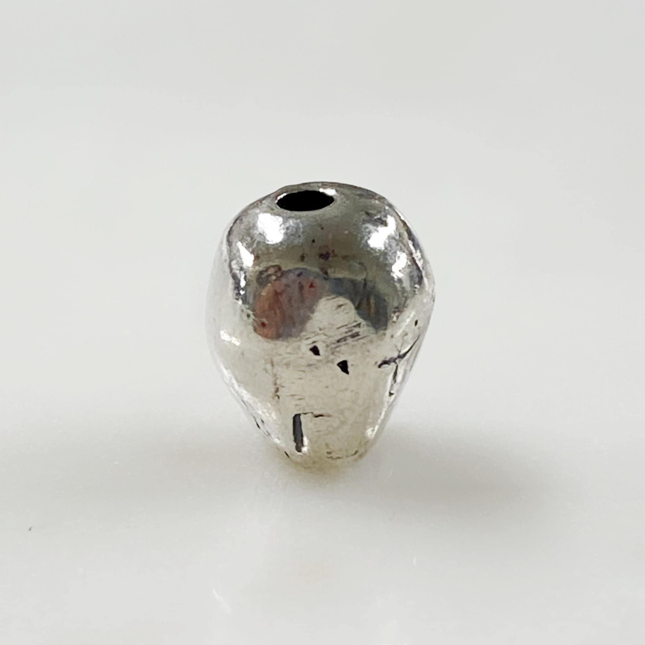 Sterling Silver Antique Skull Vertical Hole Bead Charm
