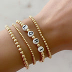 14K Gold Filled Custom Personalized Name Bracelet 4mm Ball Bracelet
