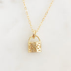 14K Gold Filled or Gold Plated Shimmer Lock Necklace