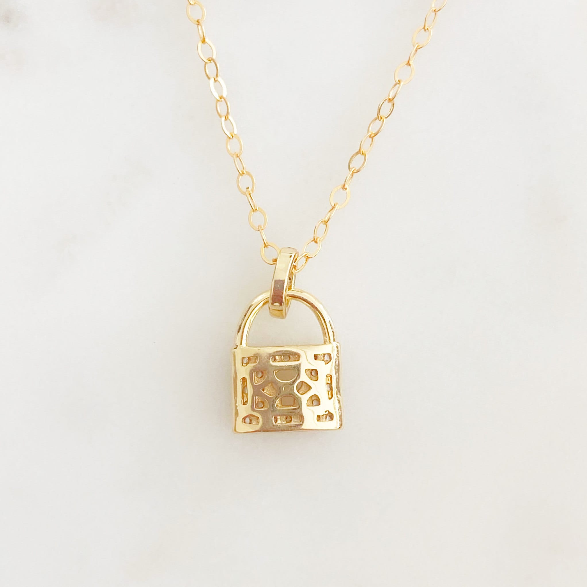 14K Gold Filled or Gold Plated Shimmer Lock Necklace