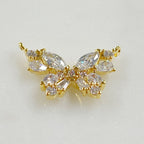 Gold Plated Sparkle Cubic Zirconia Butterfly Charm Multi Shaped CZ