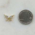Gold Plated Sparkle Cubic Zirconia Butterfly Charm Multi Shaped CZ