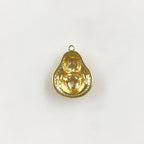 Gold Plated Buddha Cubic Zirconia Trimmed Hallow Buddha Charm Yoga